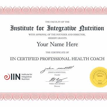 Insignia digital Health Coach IIN certificación internacional