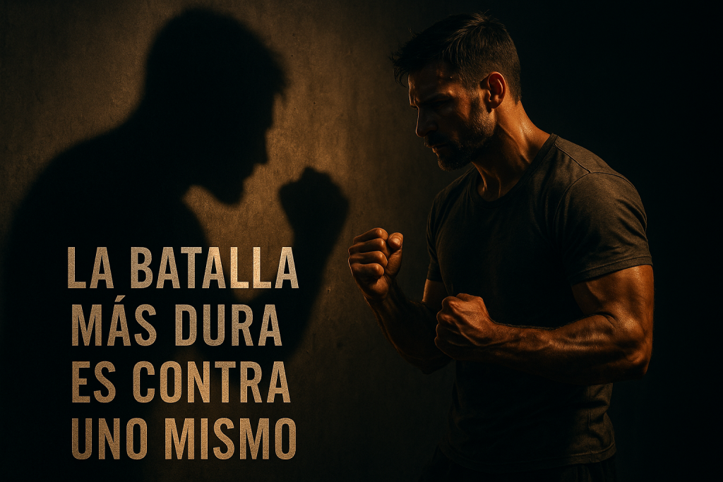 Imagen hiperrealista que simboliza la lucha interna del alma en el camino del guerrero
