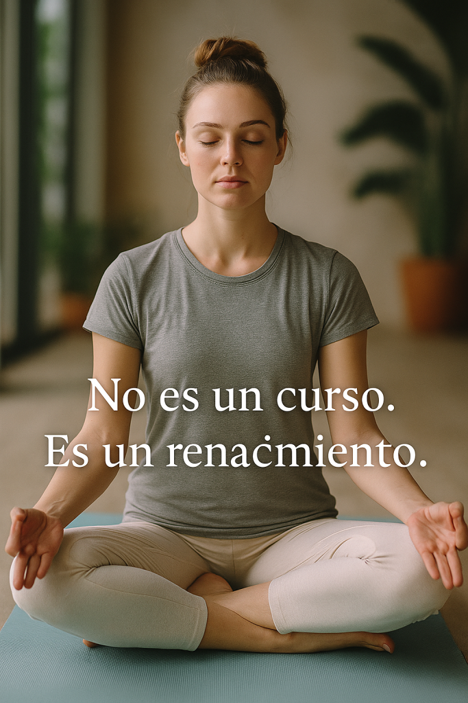 Imagen espiritual sobre la formación de profesorado de yoga como renacimiento interior