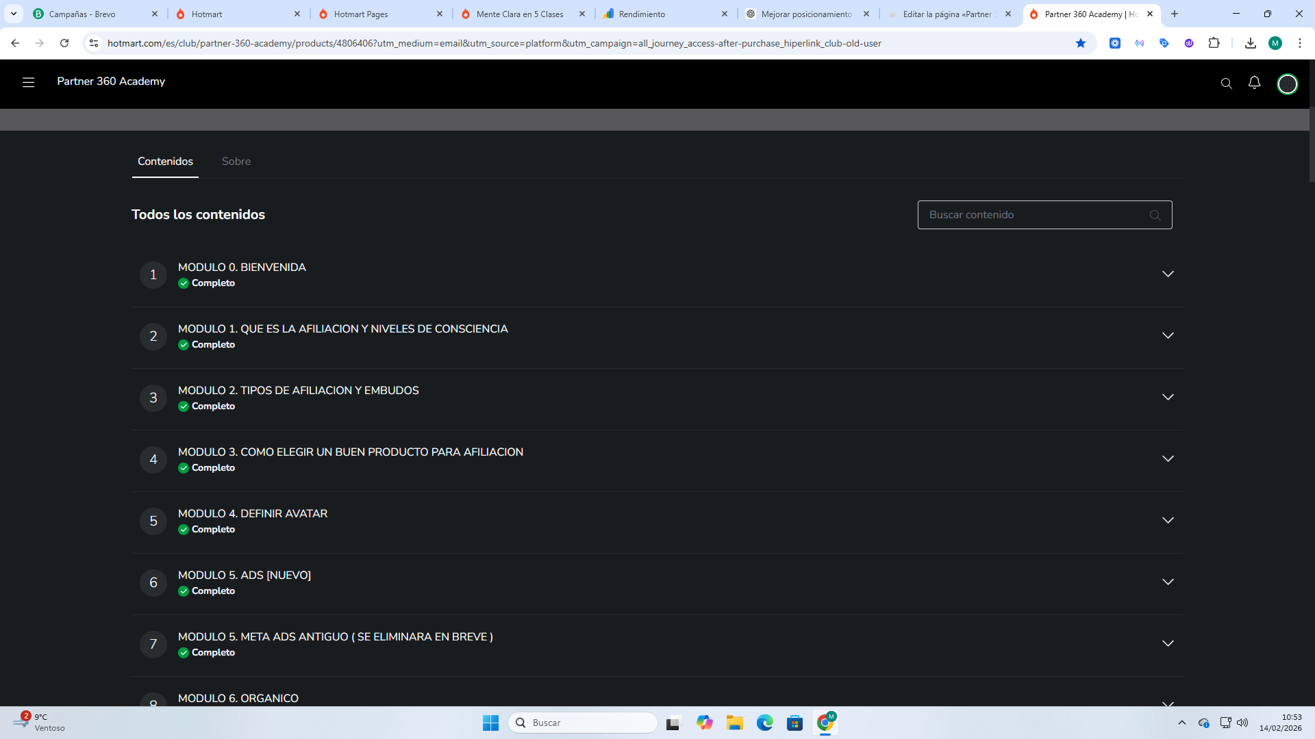 Temario Partner 360 módulos (captura real)