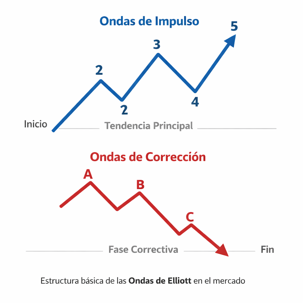 estructura ondas de elliott explicacion grafico