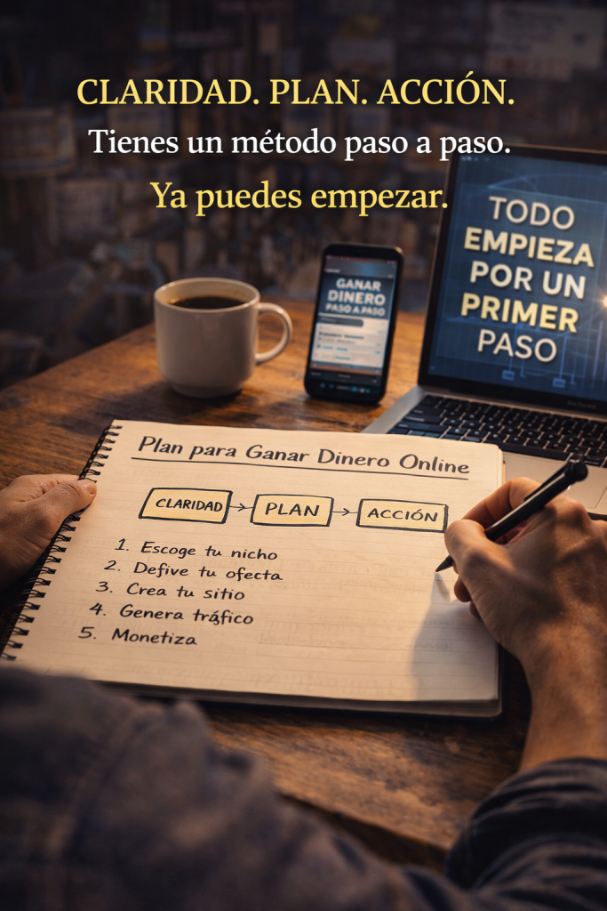 plan paso a paso para empezar a ganar dinero online desde cero con claridad y enfoque