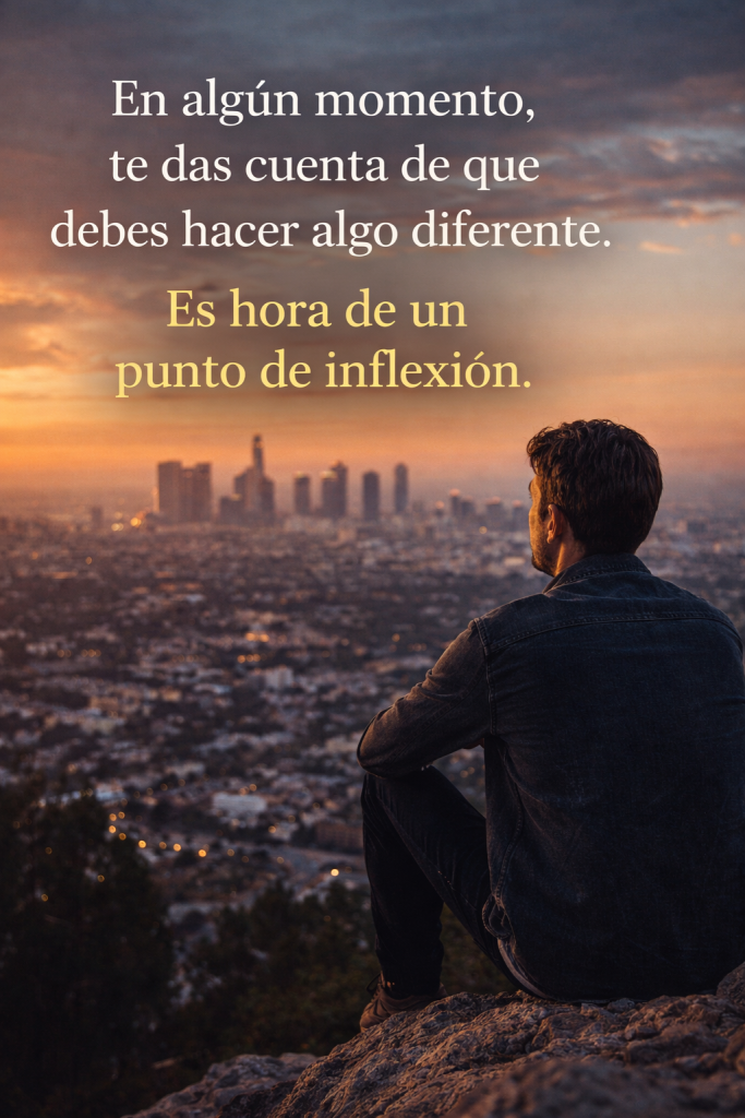 persona reflexionando en un momento de cambio personal antes de empezar a ganar dinero online desde cero