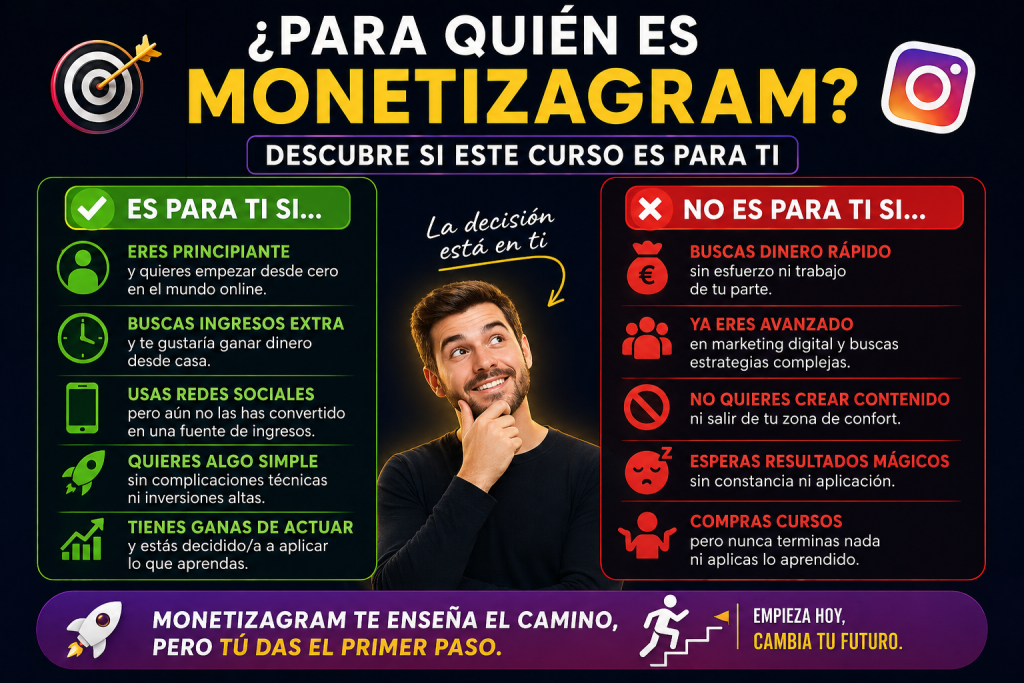 para quien es monetizagram y para quien no merece la pena este curso de redes sociales