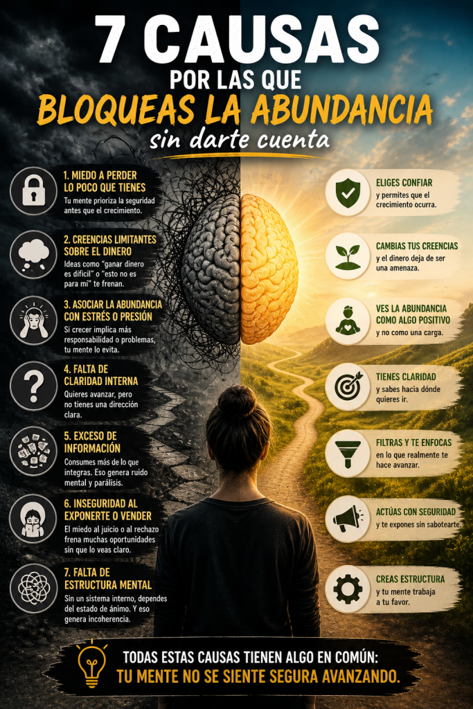 7 causas por las que bloqueas la abundancia sin darte cuenta y cómo afecta a tu mentalidad