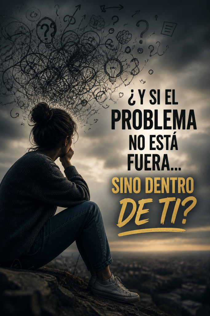 bloqueo de abundancia persona confundida con mente saturada y pensamientos caóticos