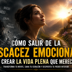 Persona atrapada en escasez emocional descubriendo el camino hacia la abundancia y la paz interior